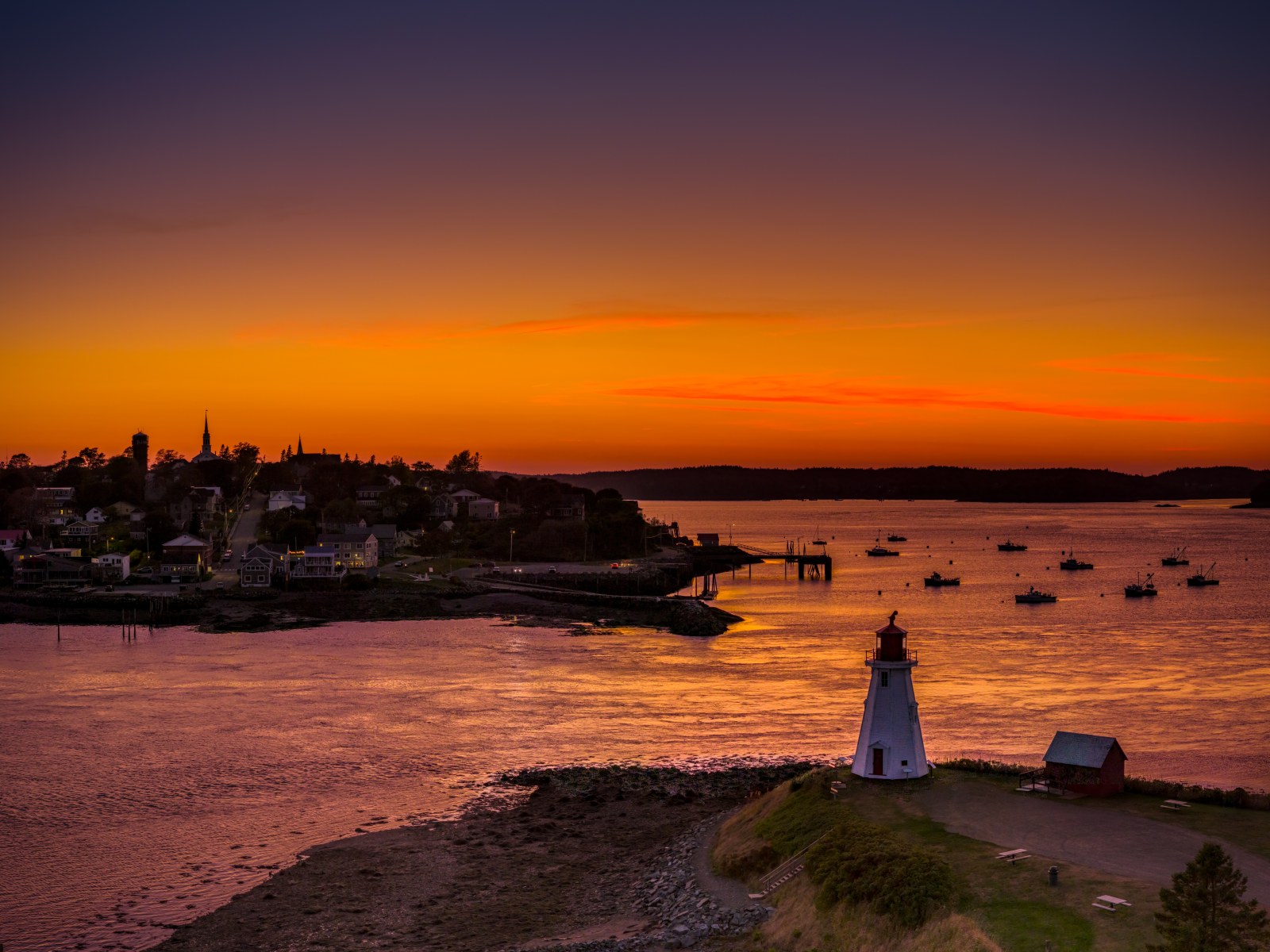 Sunset at Johnson Bay and Lubec, Maine (ME)